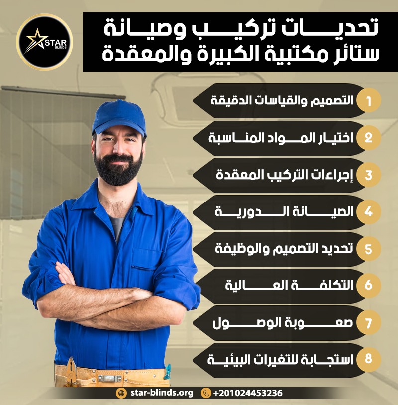 تحديات تركيب وصيانة ستائر مكتبية الكبيرة والمعقدة